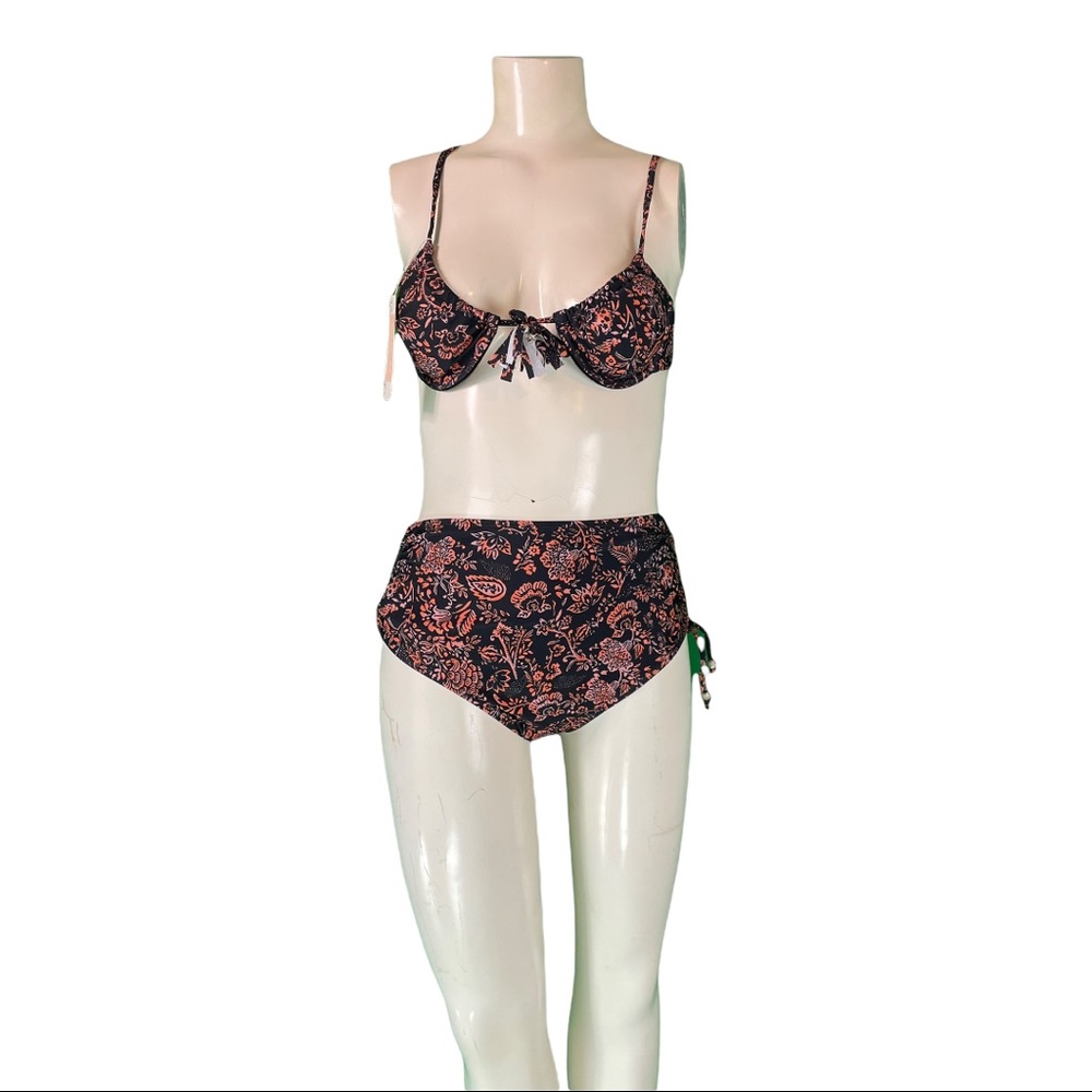 Paisley print high waist bikini